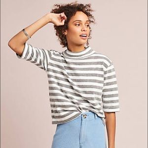 Anthropologie Striped Terry Top